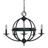 Framburg Aurora 5 - Light Matte Black Chandelier L1155 MBLACK