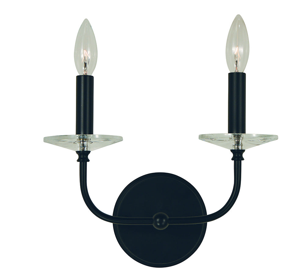 Framburg Ashley 2 - Light Matte Black Wall Wall Sconce L1162 MBLACK