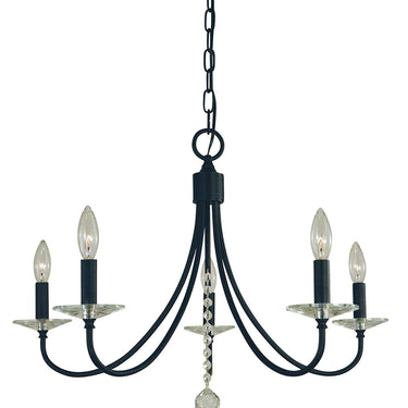 Framburg Ashley 5 - Light Matte Black Chandelier L1165 MBLACK