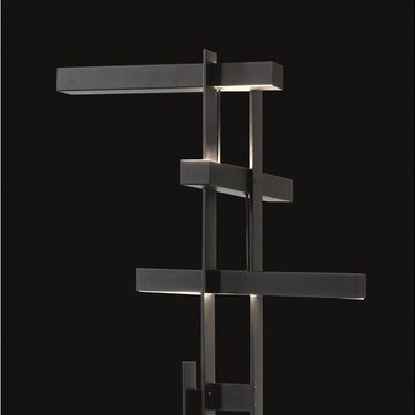 Oluce Las designer floor lamp in black aluminum with triple LED light sources