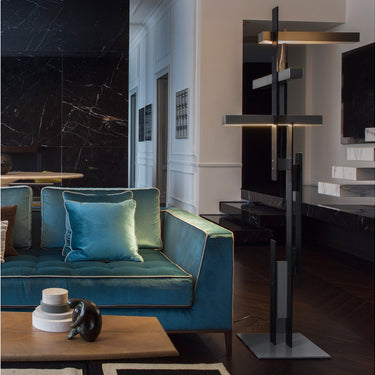Modern Las LED floor lamp with direct and indirect lighting for bedroom and office