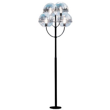 Outdoor floor lamp Lyndon by Oluce in zinc-plated black metal for terraces and patios