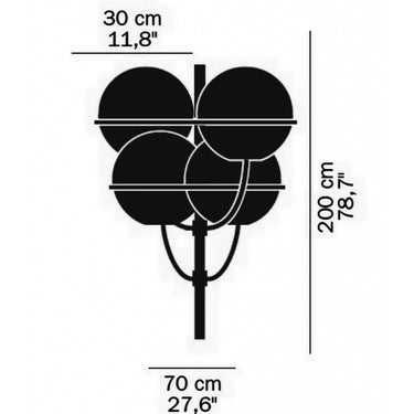 Contemporary exterior lighting Lyndon floor lamp Oluce with durable metal design