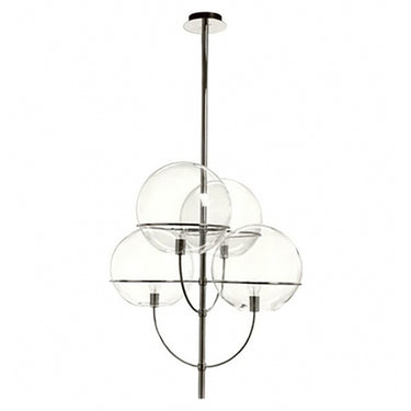 Lyndon pendant lamp in satin gold with clear glass globes for luxury hotel lighting