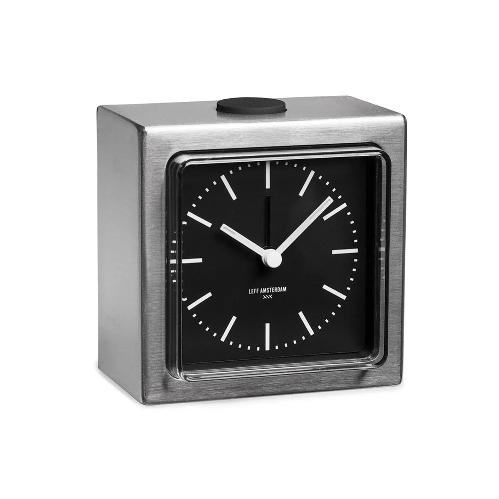 Leff Block Alarm Clock - Steel