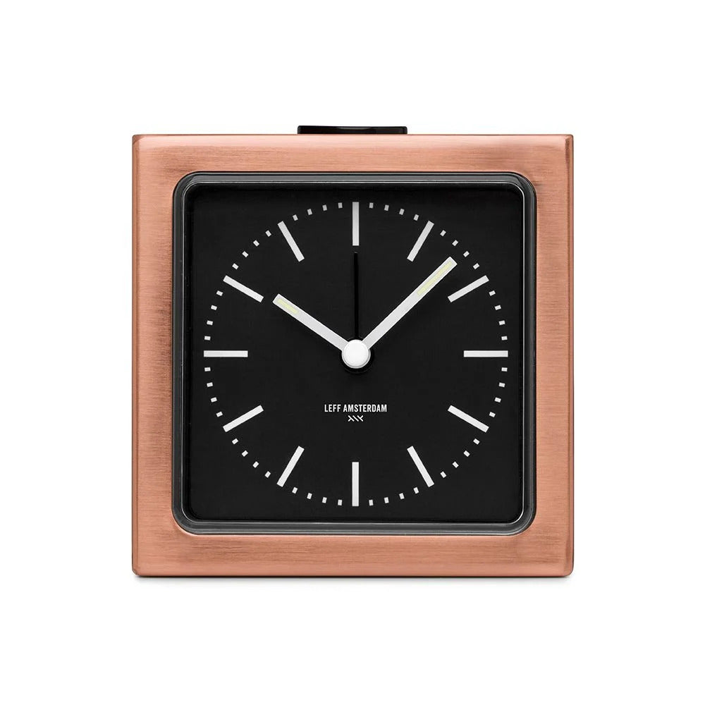 Leff Block Alarm Clock - Steel