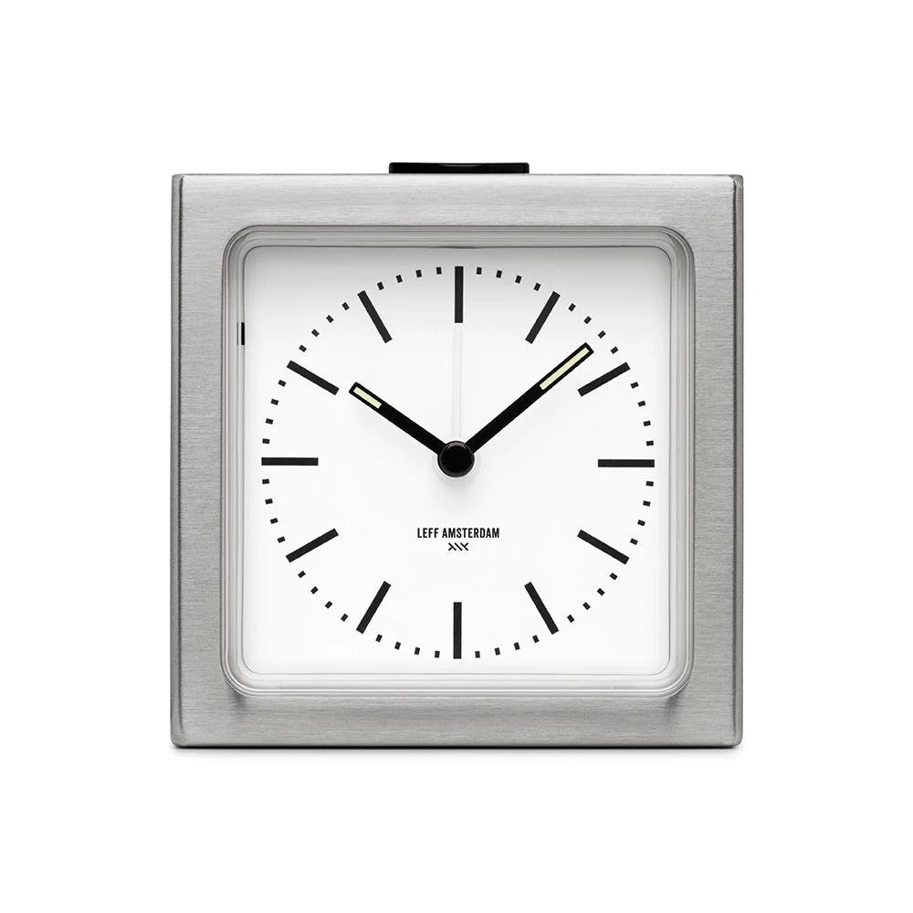 Leff Block Alarm Clock - Steel