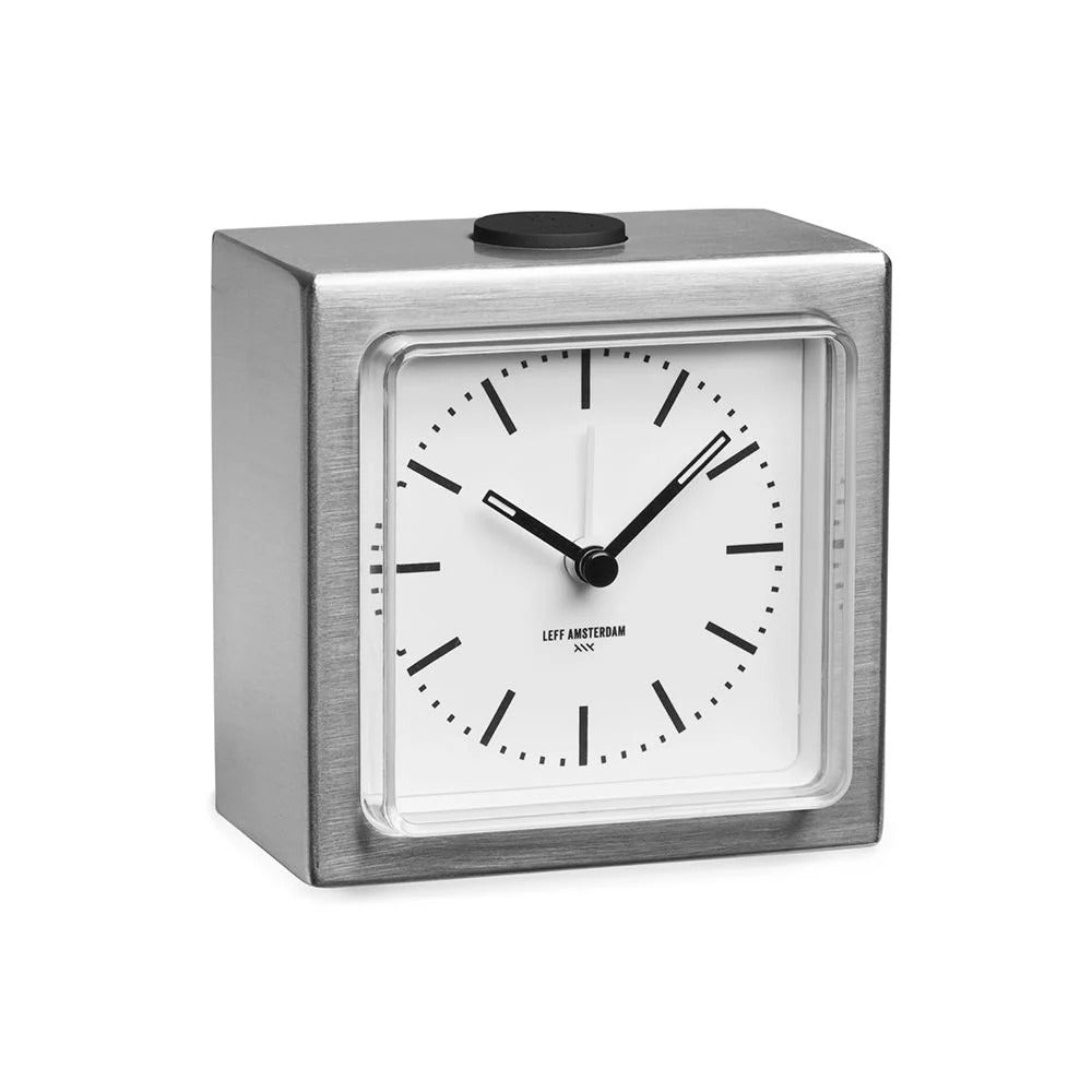 Leff Block Alarm Clock - Steel