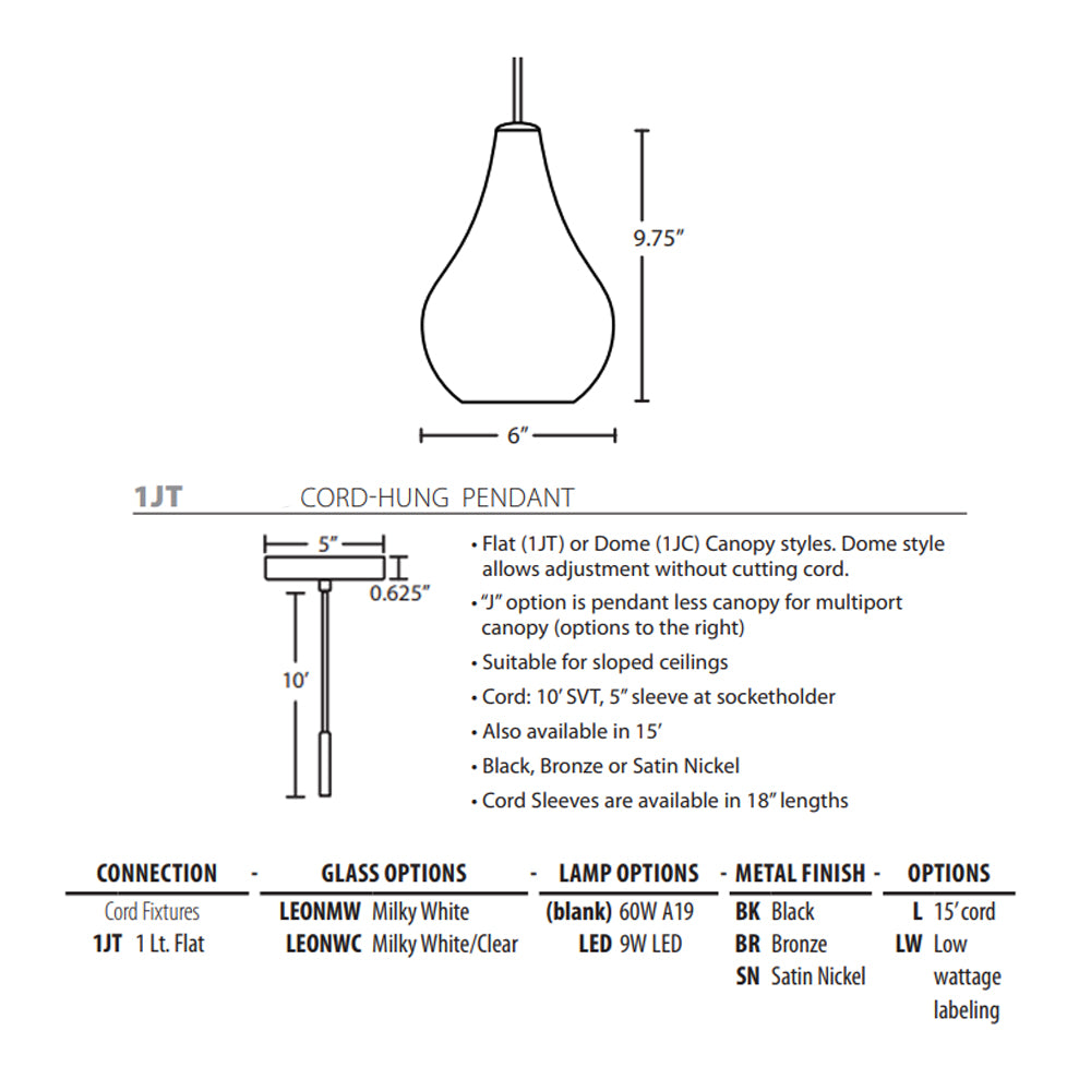 Besa Lighting Leon Pendant Light