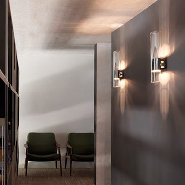 Contemporary wall light Line by Oluce giving soft up and down illumination for interiors