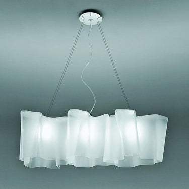 Dimmable Artemide Logico suspension light, smoky grey finish.
