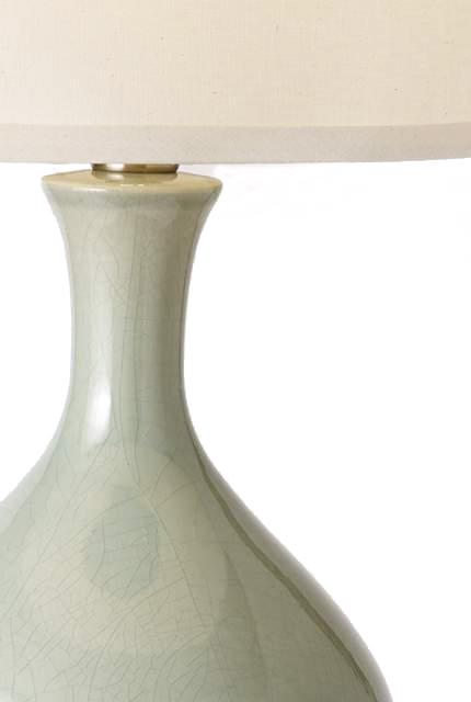 Modern Lantern Bartlett Celadon on Brushed Nickel Cordless Lamp
