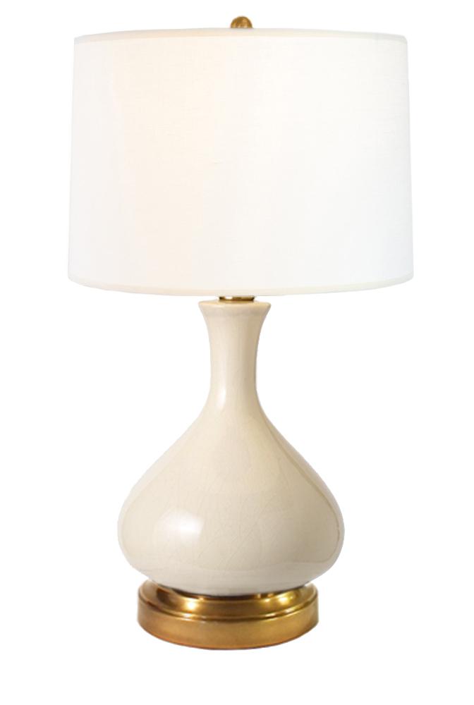 Modern Lantern Bartlett Ivory on Antique Brass Cordless Lamp