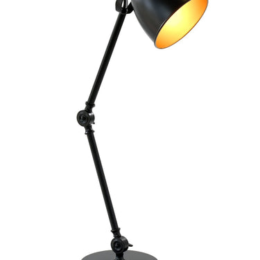 Onyx Cordless Task Lamp Black Metal on an office desk