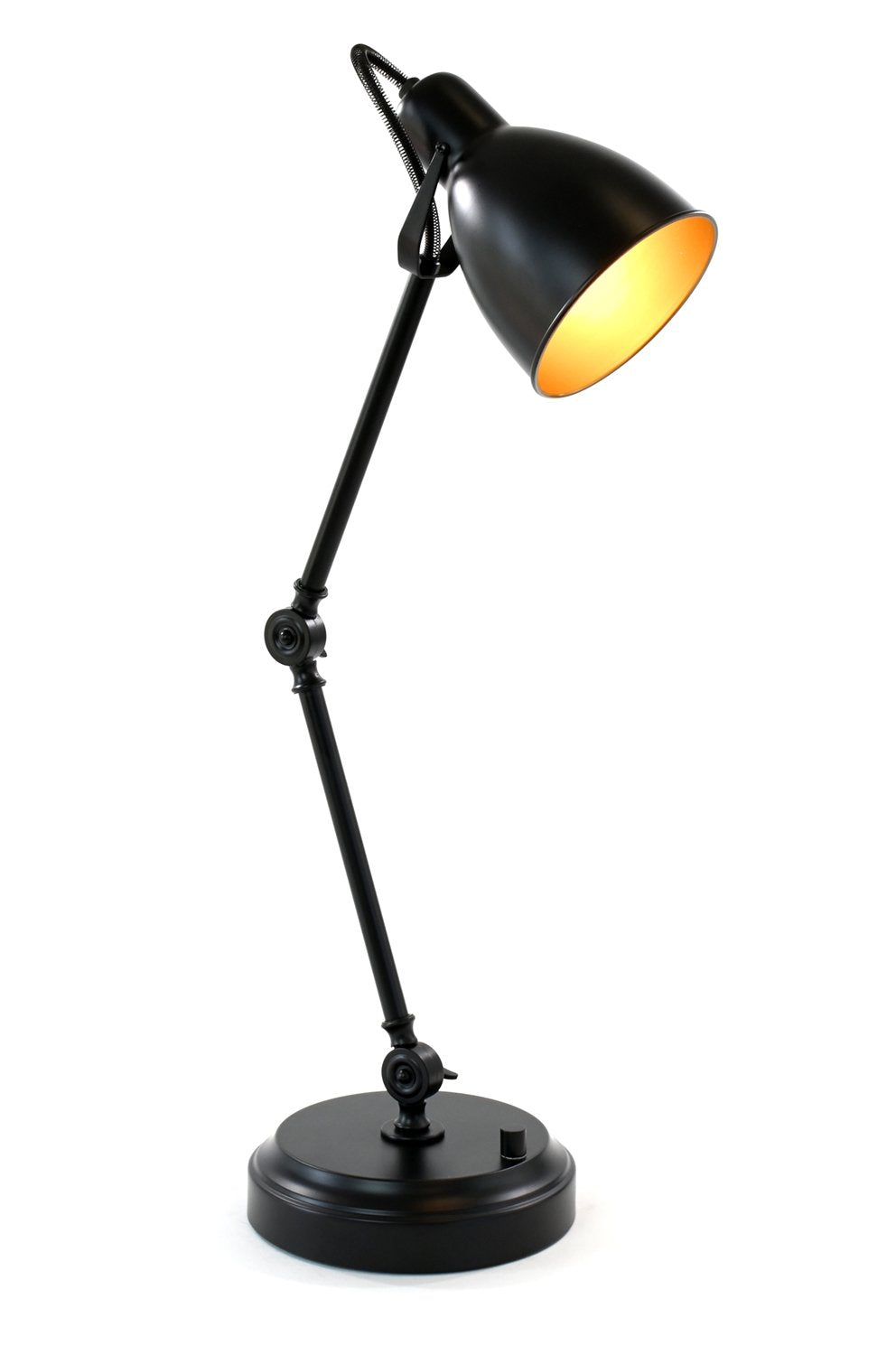 Modern Lantern Onyx Cordless Task Lamp on Black Metal