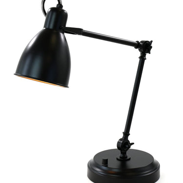 Onyx Cordless Task Lamp Black Metal with adjustable head