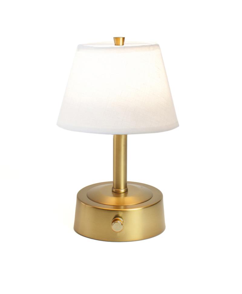 Modern Lantern Mini Metal Cordless Lamp on Antique Brass