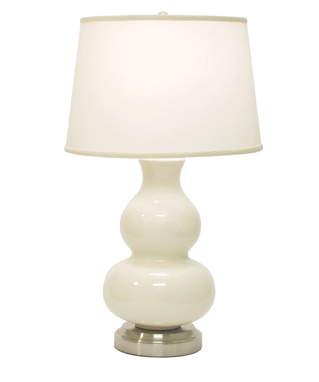 Modern Lantern Marilyn Ivory on Nickel Cordless Lamp