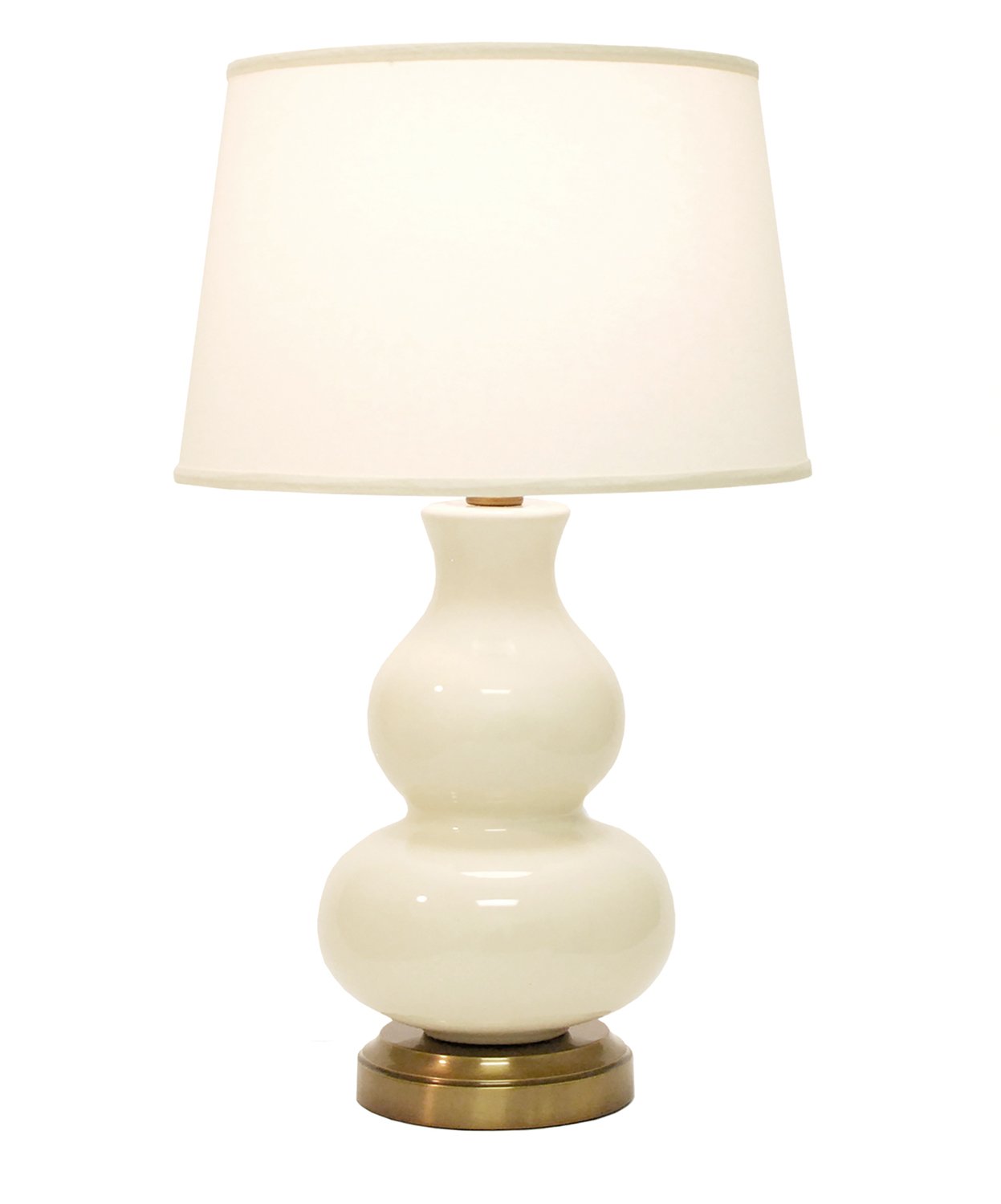 Modern Lantern Marilyn Ivory on Brass Cordless Lamp
