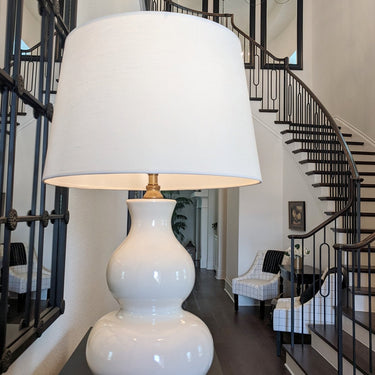 Portable Marilyn Ivory on Brass Cordless Table Lamp
