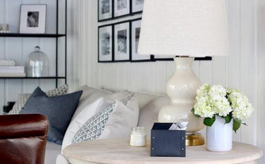 Modern Lantern Marilyn Ivory on Brass Cordless Lamp for living room
