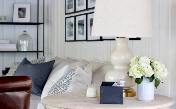 Modern Lantern Marilyn Ivory on Brass Cordless Lamp