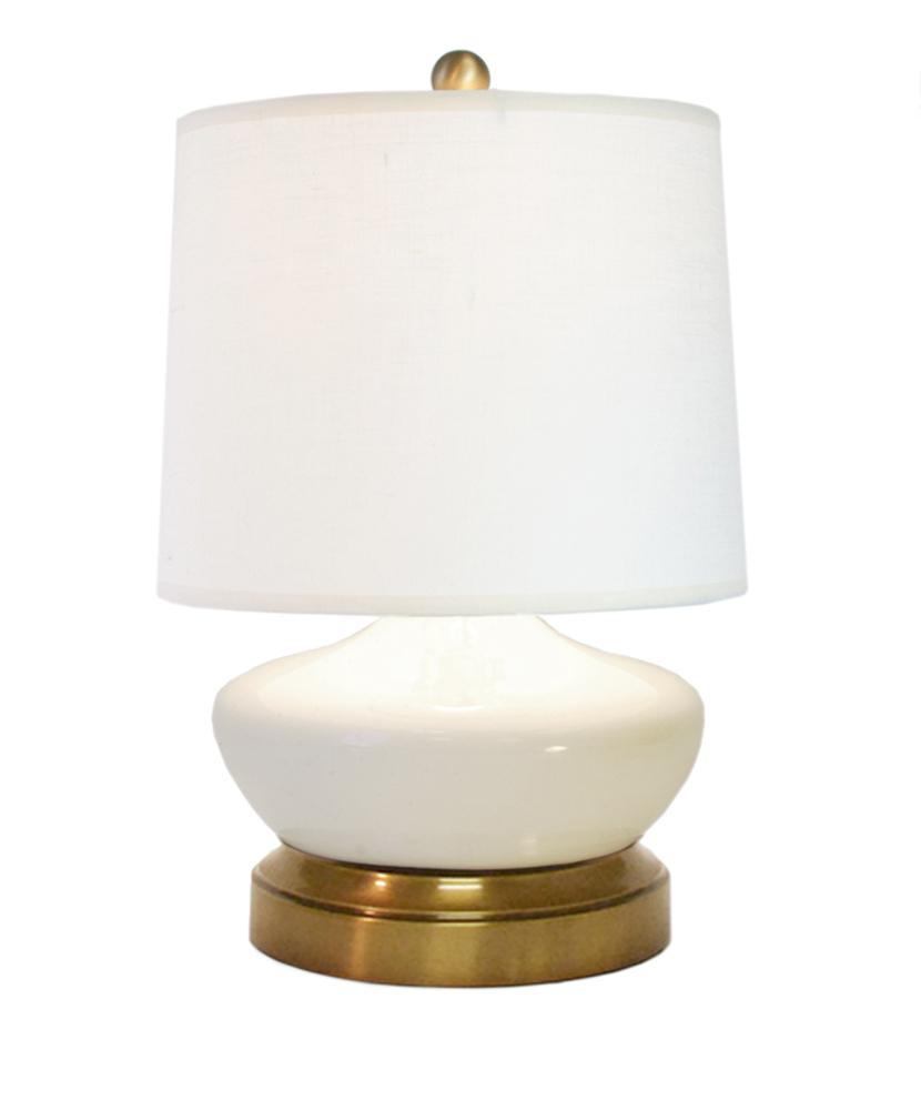 Ivory Antique Brass Cordless Lamp