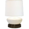 Bella Ivory cordless table lamp with ceramic base and linen shade