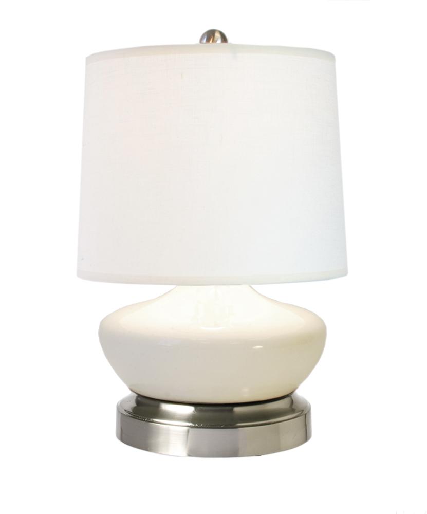 Modern Lantern Bella Ivory Nickel Small Cordless Lamp