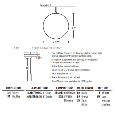 Besa Lighting Maestro 8 Pendant Light