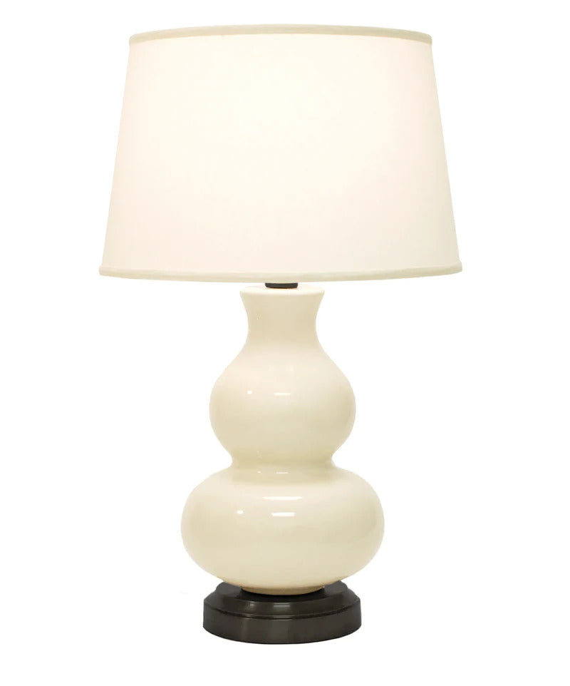 Modern Lantern Marilyn Ivory on Black Cordless Lamp