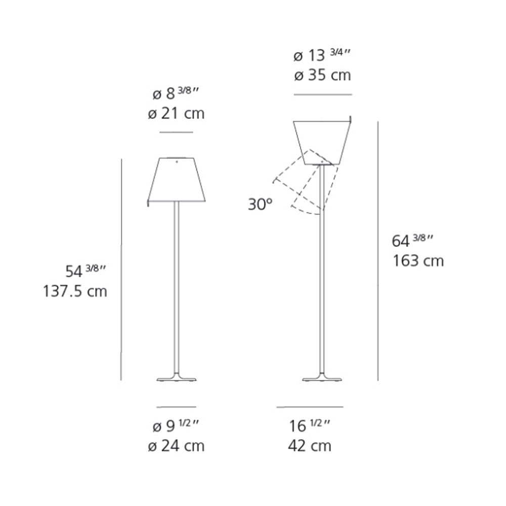 Artemide Melampo Floor Lamp - Sleek Aluminum Stem Floor Lamp