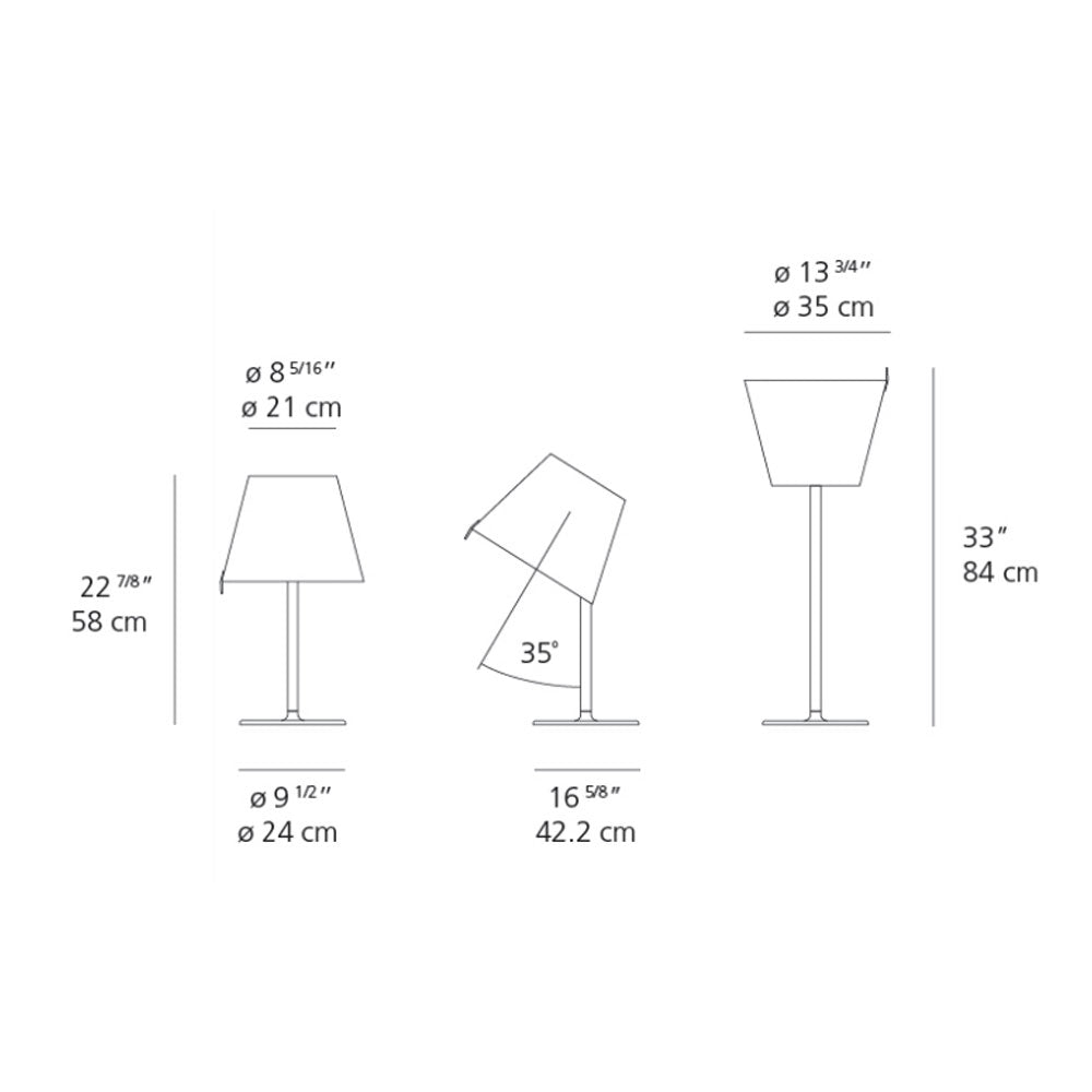 Versatile Lighting Options with Melampo Table Lamp - Dimensions