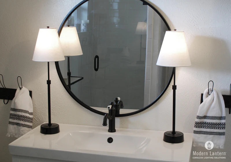 Modern Lantern Mini Cordless Buffet Lamp - Black
