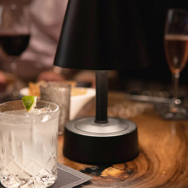Modern Lantern Mini Metal Indoor/Outdoor Cordless Lamp - Black