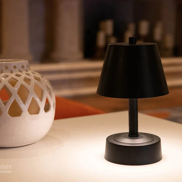 Modern Lantern Mini Metal Indoor/Outdoor Cordless Lamp - Black