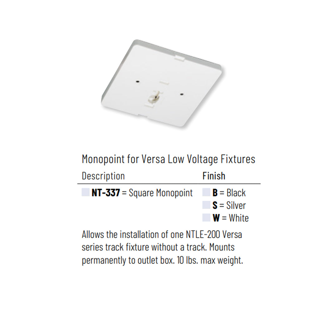 Nora Lighting Monopoint Canopy for Low Voltage Track Head