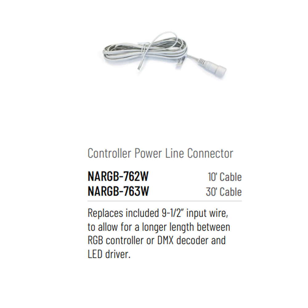 Nora Lighting 10' Controller Power Line Connector for RGB Controller