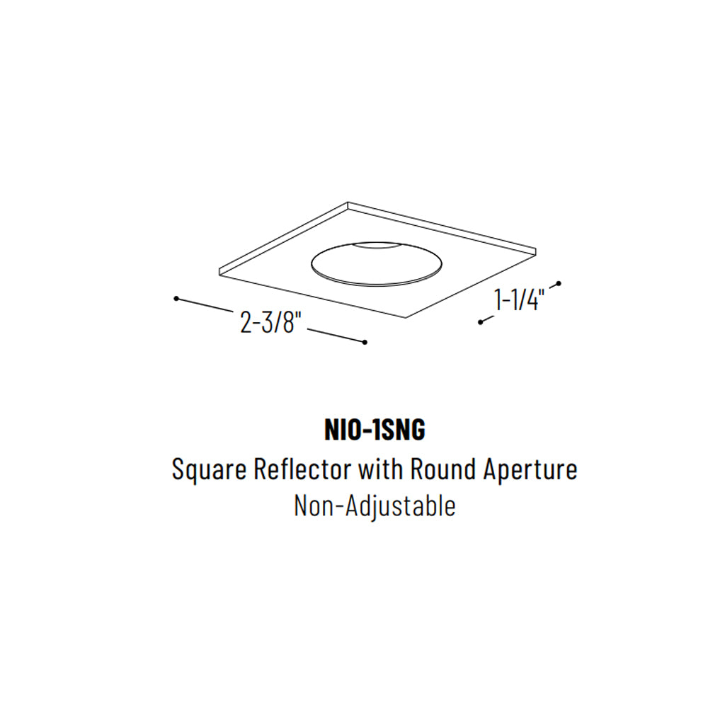 Nora Lighting 1" Iolite, Square NTF Reflector with Round Aperture