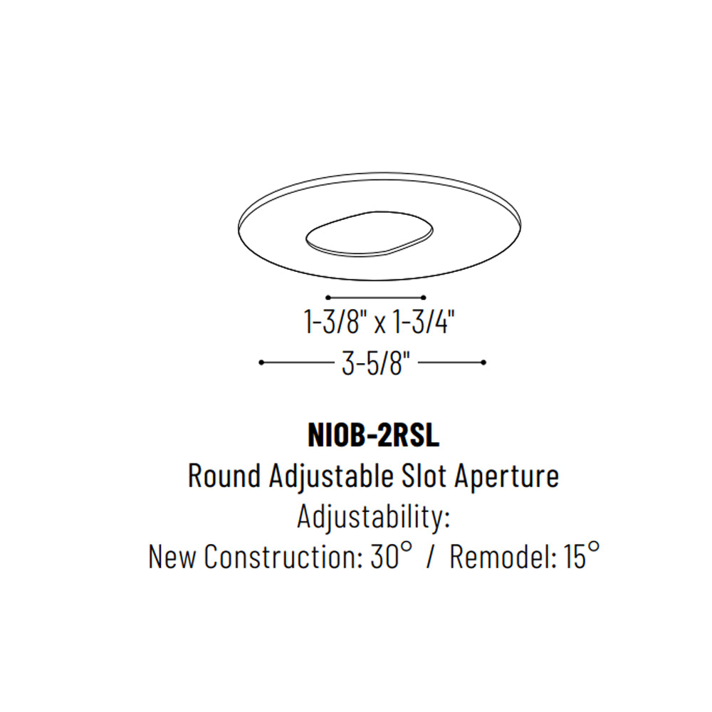 Nora Lighting 2" Iolite, Round Adjustable Slot Aperture 2700K