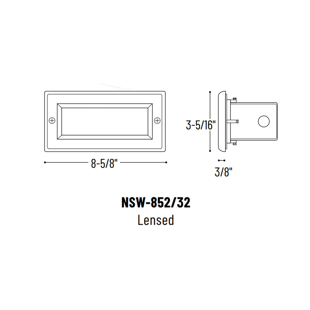 Nora Lighting 120-277V Brick LED Step Light with Lensed Face Plate