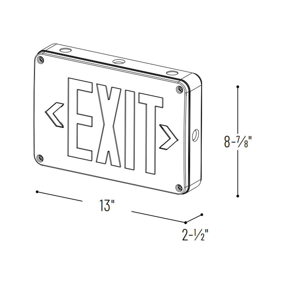Nora Lighting NX-617-LED Wet Location LED Exit Sign with Battery Backup and Self Diagnostics