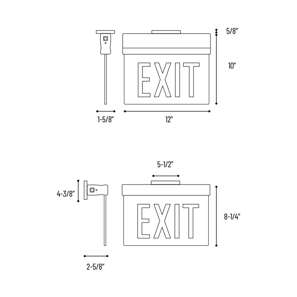 Nora Lighting NX-810-LED Surface Adjustable LED Edge-Lit Exit Sign, AC Only