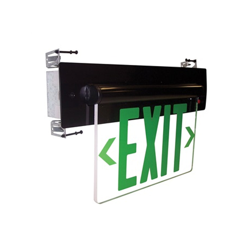 Nora Lighting NX-815-LED Recessed Adjustable LED Edge-Lit Exit Sign, Battery Backup