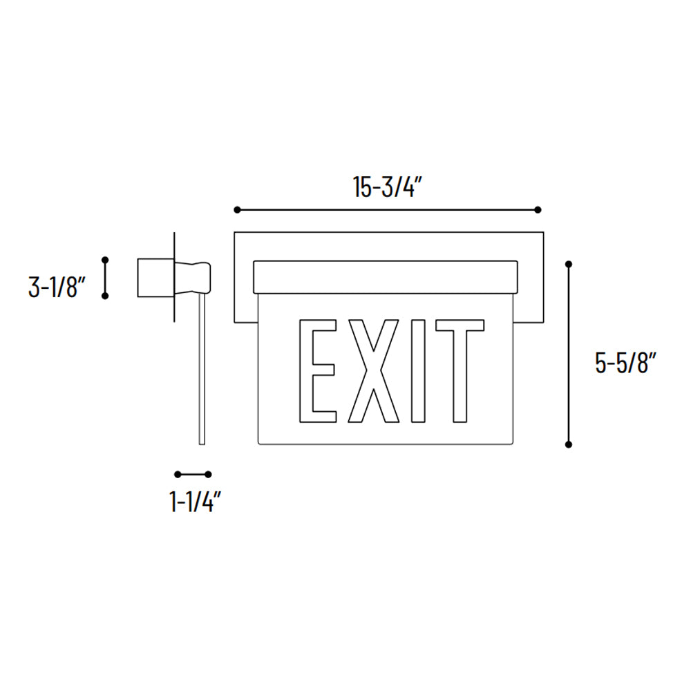 Nora Lighting NX-815-LED Recessed Adjustable LED Edge-Lit Exit Sign, Battery Backup