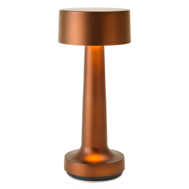 Bronze Cooee 2C rechargeable lamp, portable lighting for hotel room, close-up view
