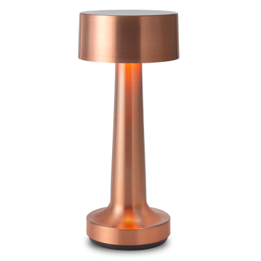 Cooee 2C cordless lamp, long battery life, reading light on bedside table, illuminated diffuser, copper finish