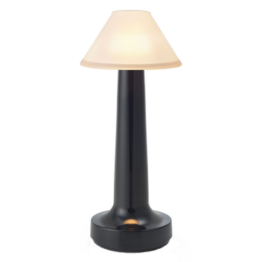 Cooee 3 cordless table lamp, black finish, minimal reflections, for restaurants