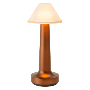 Rechargeable Neoz Cooee 3 lamp, bronze finish, ambient sidelight, commercial lighting