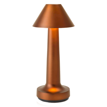Bronze Cooee 3C accent table lamp, cordless and rechargeable, with gentle side and downlight for bedrooms.